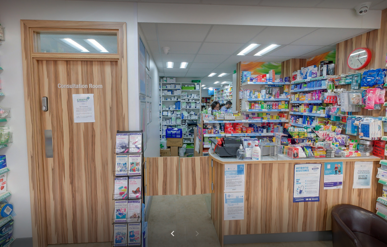 Prescription being prepared at Crwys Pharmacy